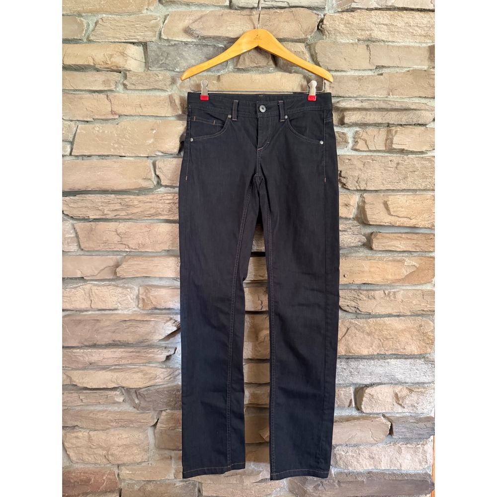 Athleta Frontier Jeans Womens 4 Charcoal Black Straight Leg Cotton Nylon Mix